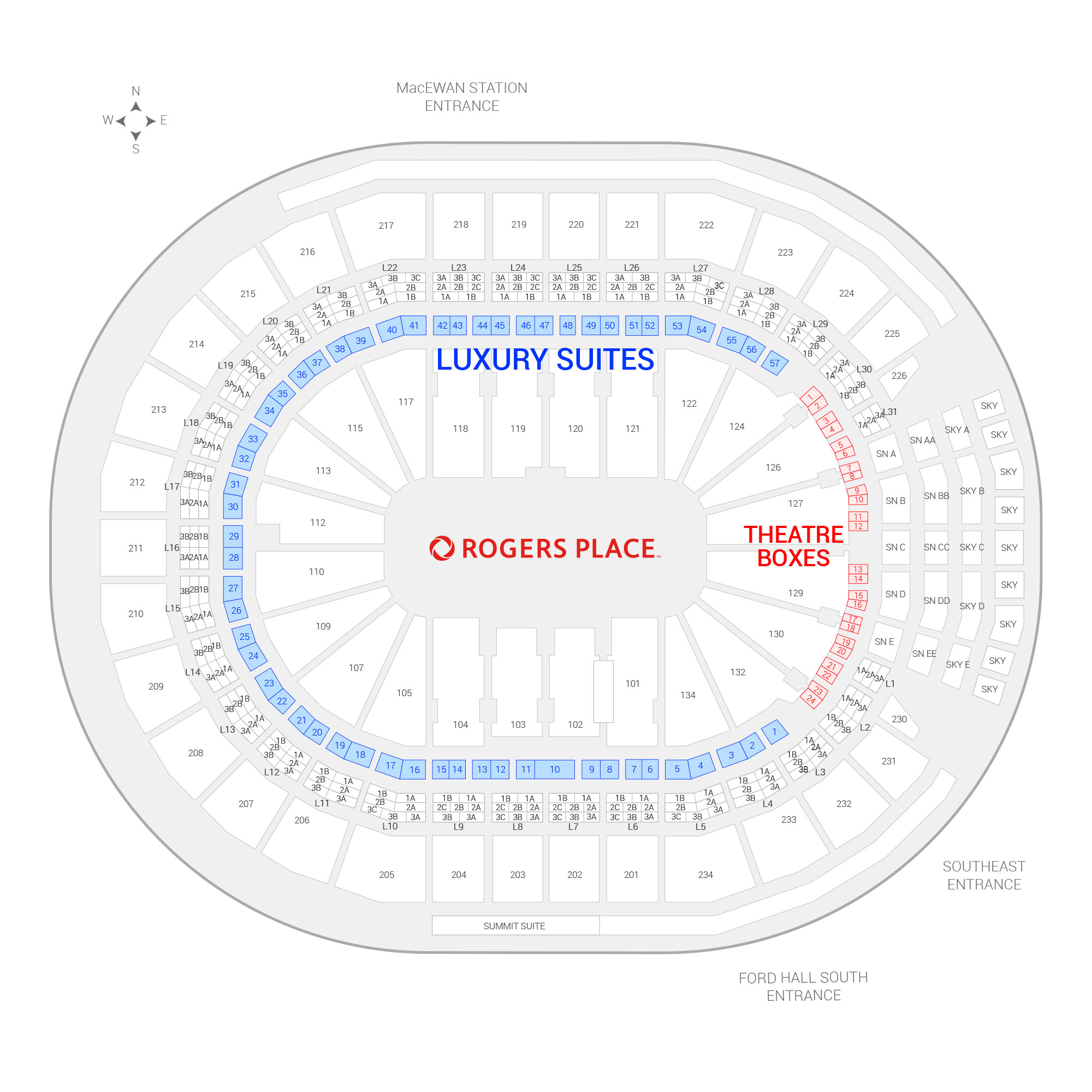 Rogers Place /  Suite Map and Seating Chart